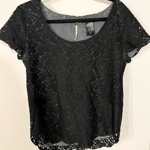 Aritzia Black Lace Top
